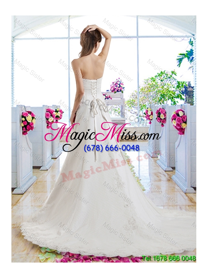 wholesale beautiful a line strapless wedding dresses with appliques
