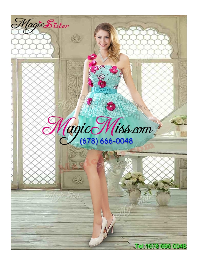 wholesale elegant a line appliques and lace dama dresses with one shoulder