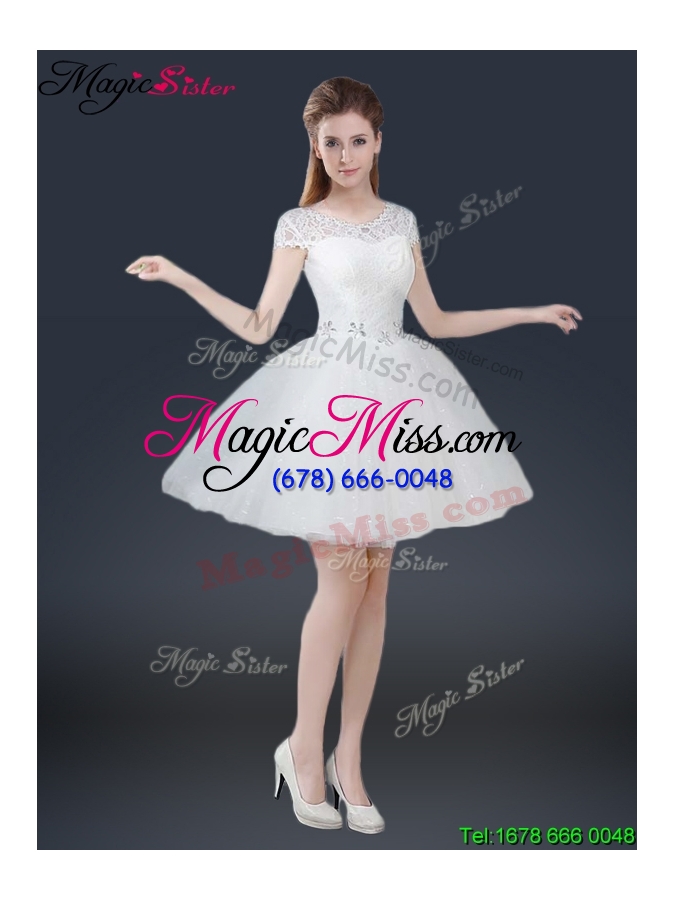 wholesale 2016 luxurious mini length short sleeves beading prom dresses