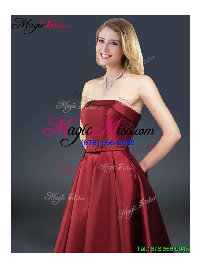 wholesale winter gorgeous a line strapless prom dresses with brush train