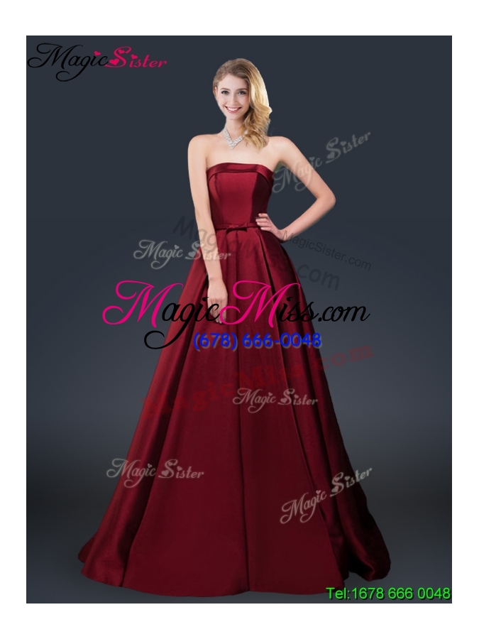 wholesale winter gorgeous a line strapless prom dresses with brush train