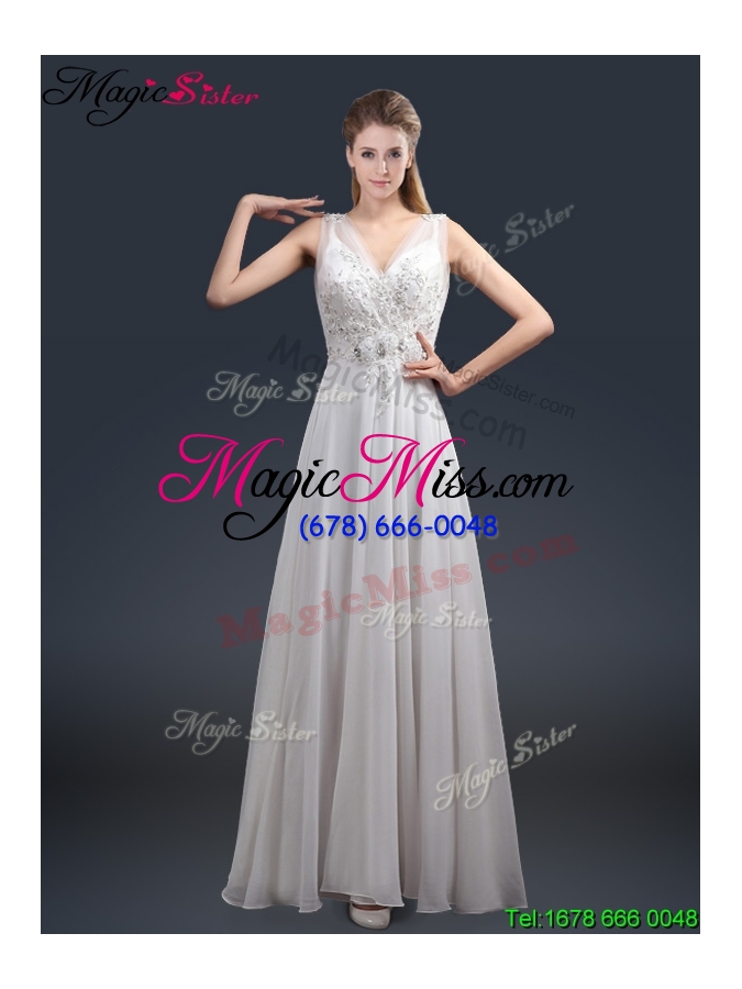 wholesale 2016 affordable empire v neck beading prom dresses