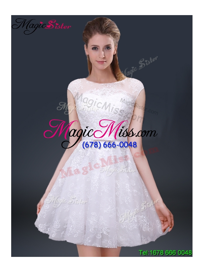 wholesale 2016 lovely cap sleeves prom dresses with with in lace