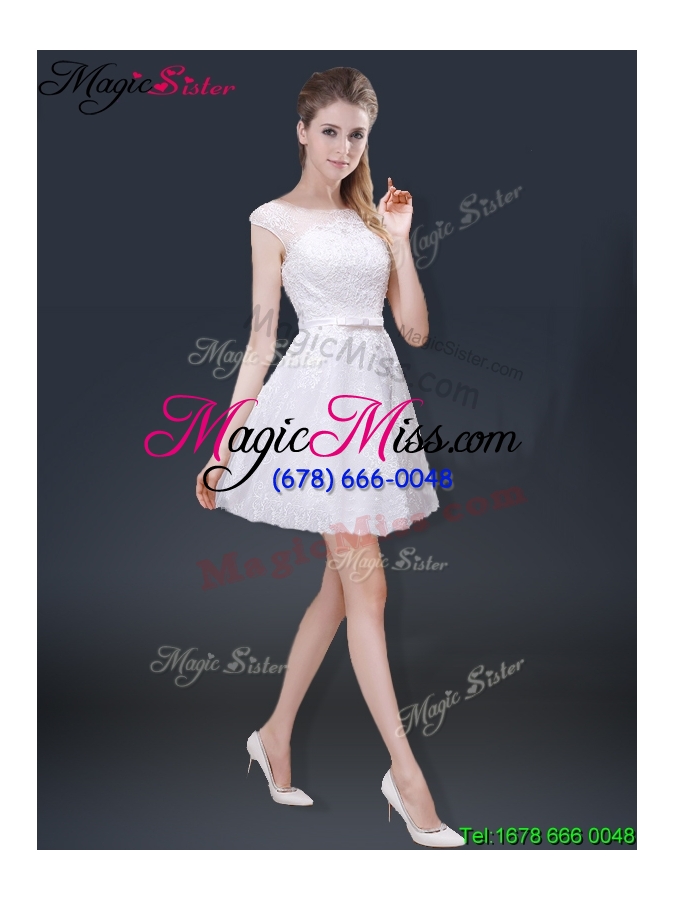 wholesale 2016 lovely cap sleeves prom dresses with with in lace