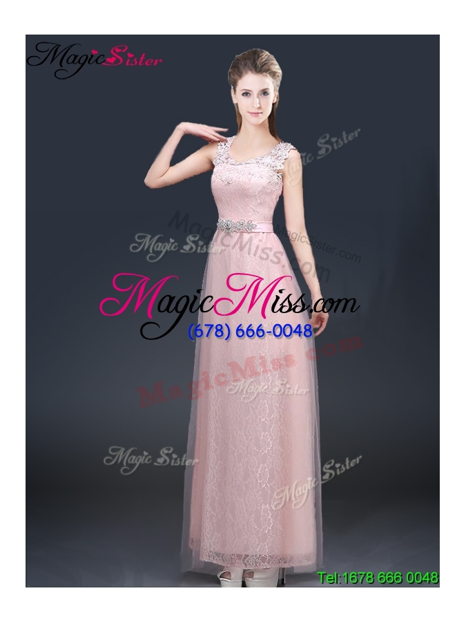 wholesale 2016 pretty empire scoop prom dresses with  lace and appliques