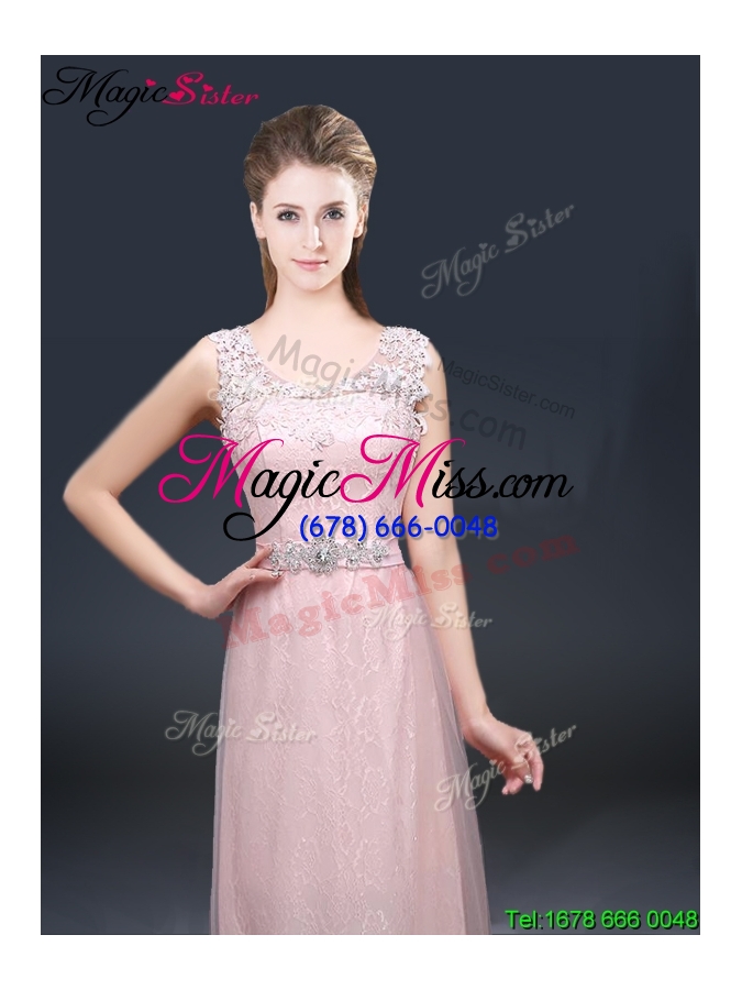 wholesale 2016 pretty empire scoop prom dresses with  lace and appliques