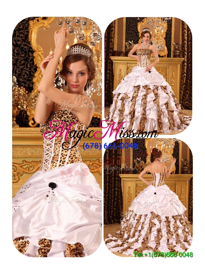wholesale beautiful strapless white quinceanera gowns with brush train