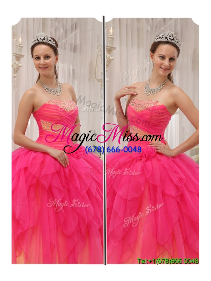 wholesale 2016 pretty ball gown strapless quinceanera dresses with beading