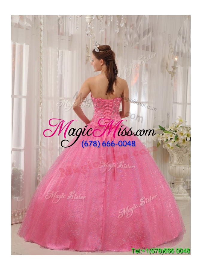wholesale luxurious pink sweetheart quinceanera dresses with beading