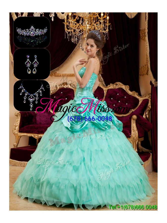 wholesale luxurious strapless plus size quinceanera dresses with pick ups and ruffles