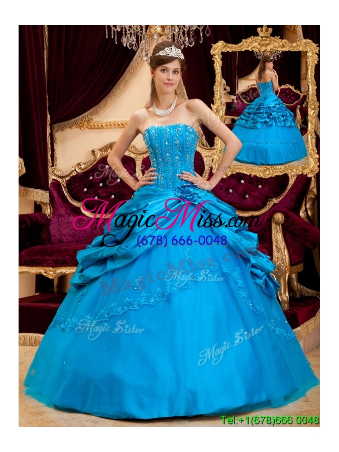 wholesale romantic ball gown strapless floor length quinceanera dresses