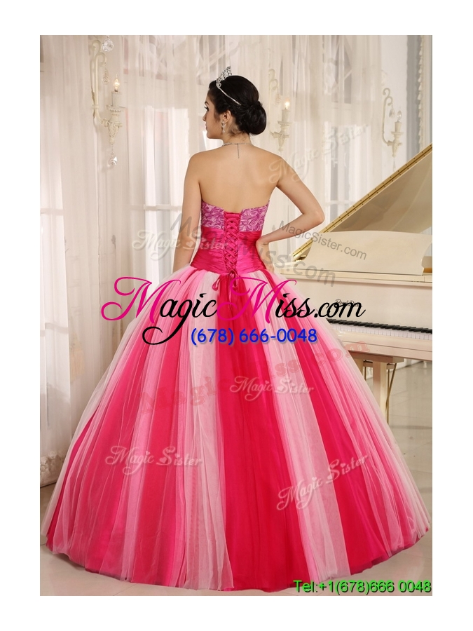 wholesale best selling strapless lace up quincanera dresses in multi color