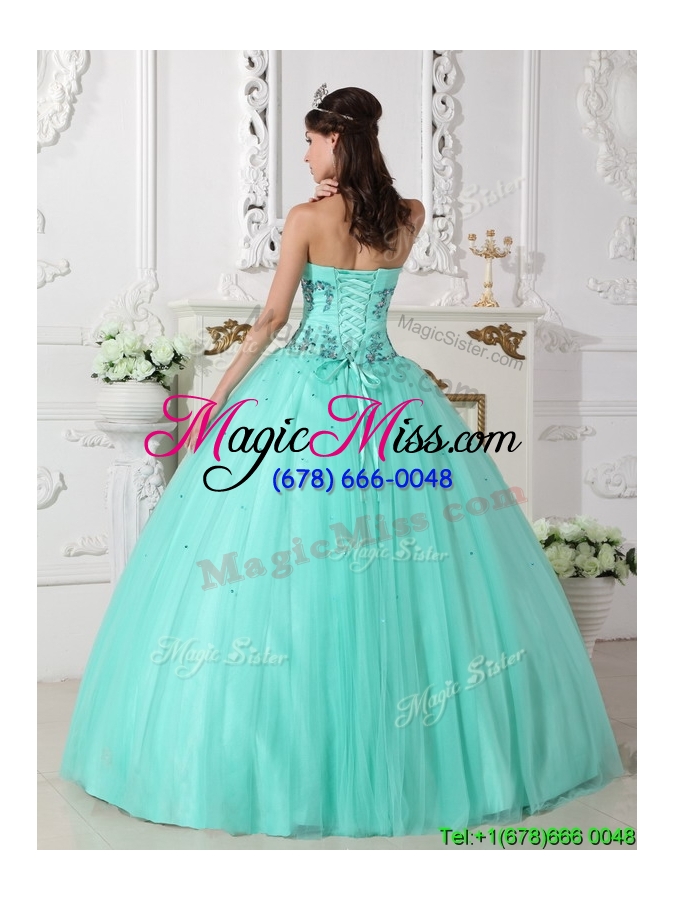 wholesale 2016 romantic green ball gown sweetheart quinceanera dresses