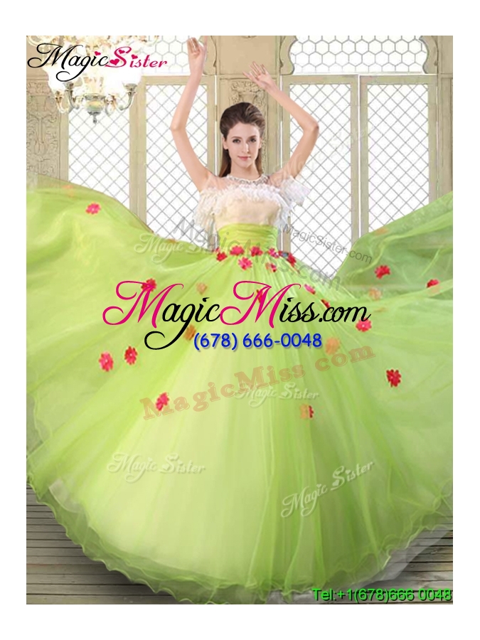 wholesale 2016 spring beautiful scoop quinceanera dresses with ruffles