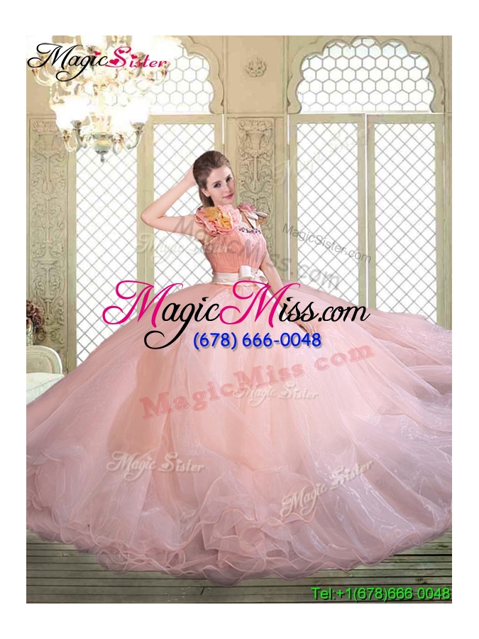 wholesale 2016 beautiful asymmetrical quinceanera dresses with bowknot