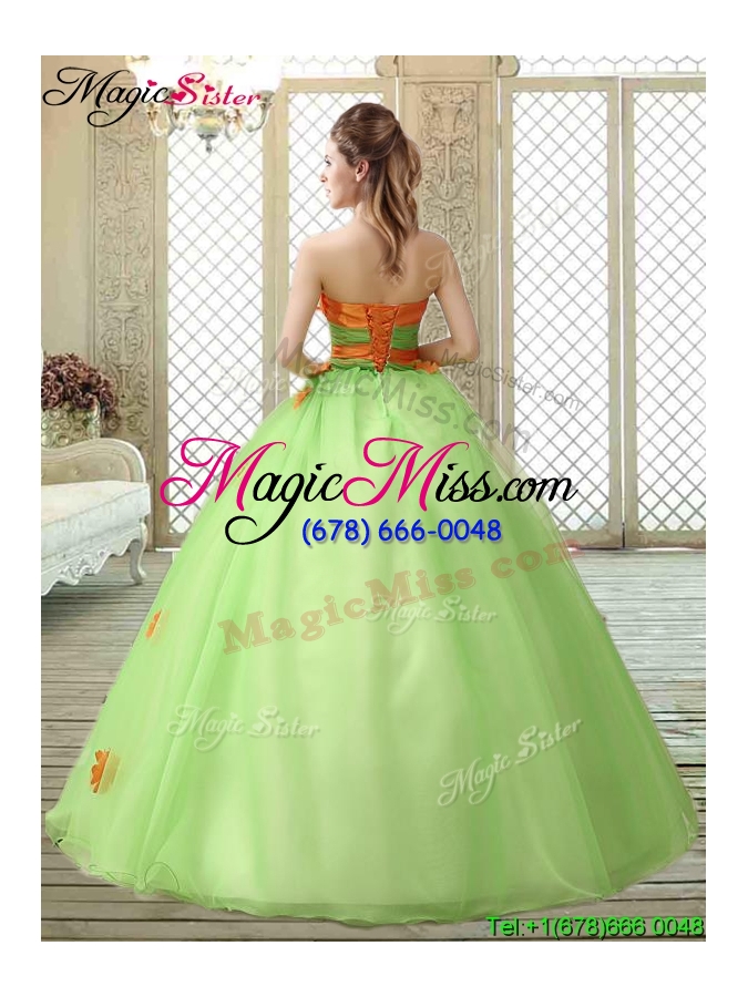 wholesale 2016 latest strapless quinceanera gowns with  appliques and belt