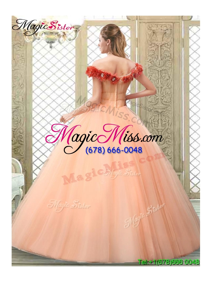 wholesale pretty off the shoulder quinceanera dresses with hand made flowers