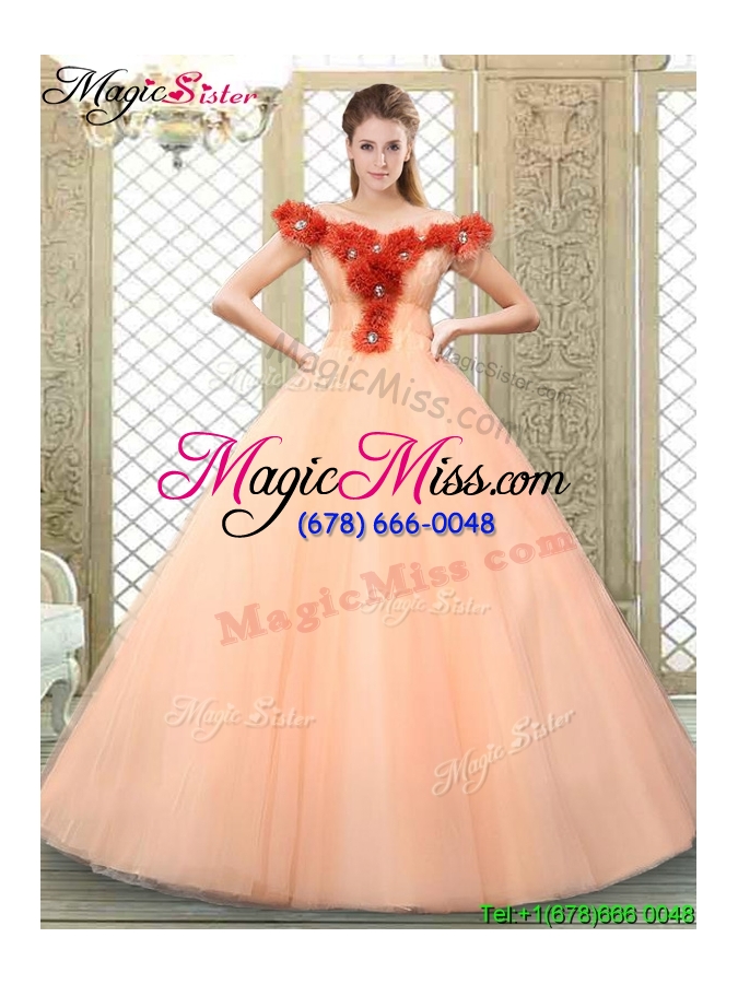 wholesale pretty off the shoulder quinceanera dresses with hand made flowers