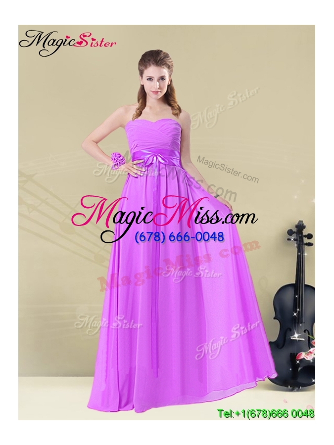 wholesale wonderful empire sweetheart bridesmaid dresses with ruching and belt
