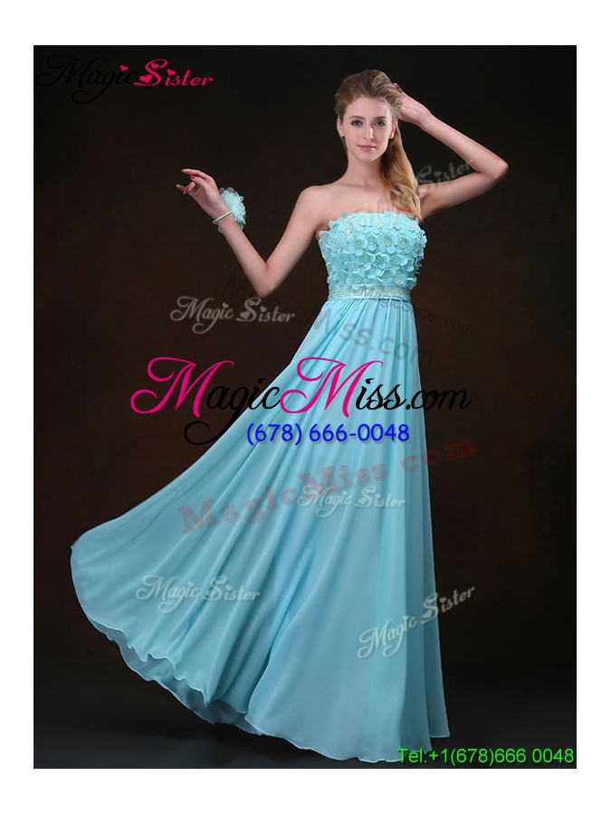 wholesale 2016 cheap empire aqua blue dama dresses