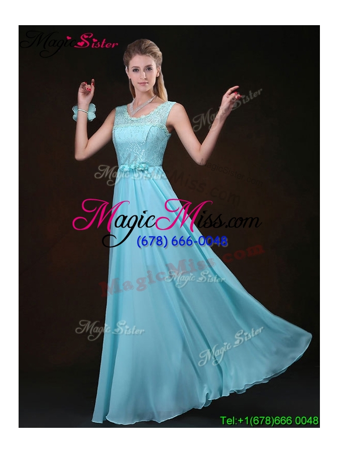wholesale 2016 cheap empire aqua blue dama dresses