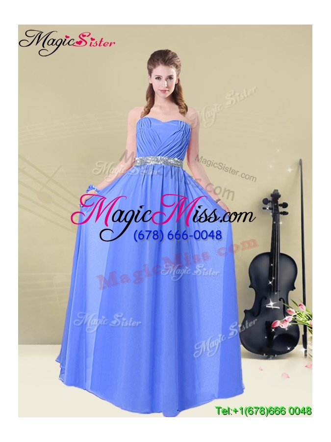 wholesale wonderful floor length prom dresses with ruching and belt