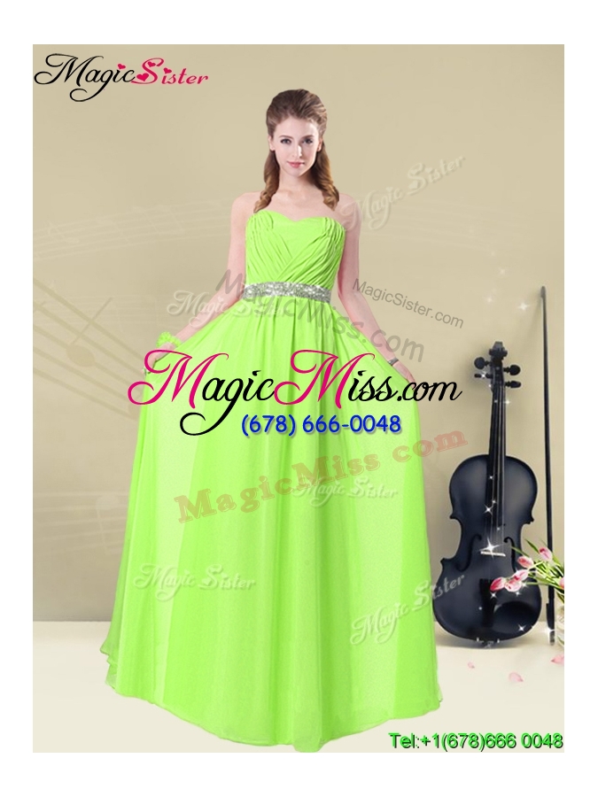 wholesale gorgeous empire sweetheart bridesmaid dresses with ruching and belt