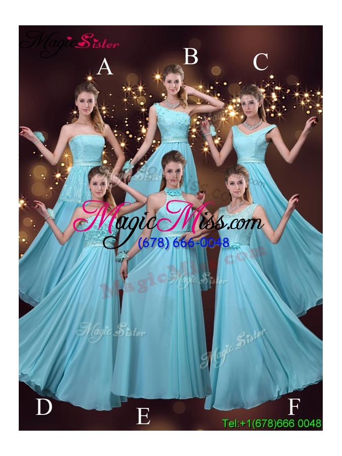 wholesale low price empire v neck bridesmaid dresses with belt and lace