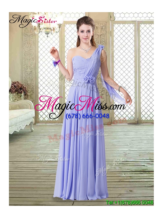 wholesale pretty empire floor length bridesmaid dresses in lavender
