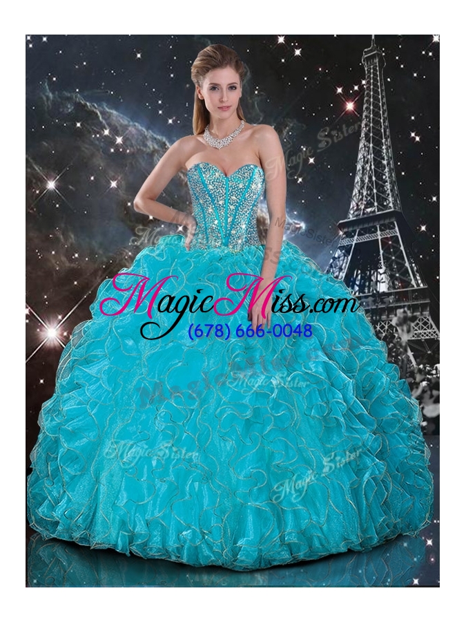 wholesale 2016 luxurious ball gown princesita dress with beading in baby blue