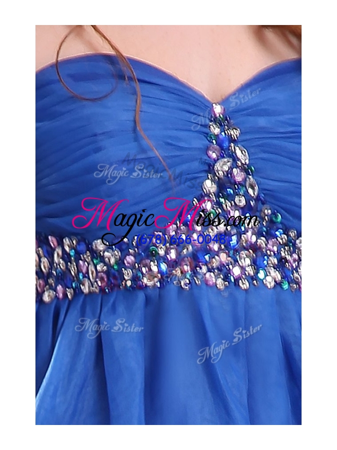 wholesale 2016 classical short sweetheart beading prom dress in blue