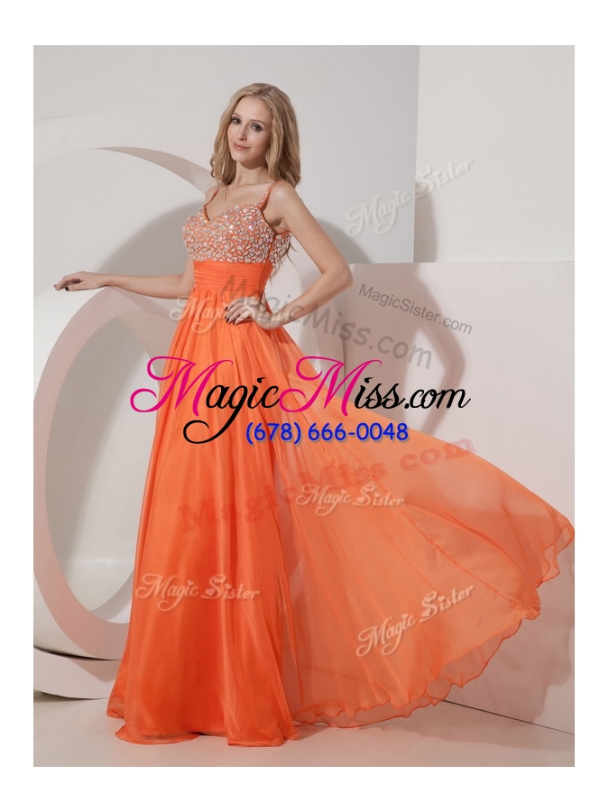 wholesale 2016 classical empire spaghetti straps beading prom dress