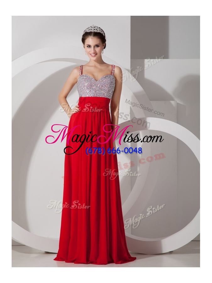 wholesale classical empire straps beading pageant dresses for evenin