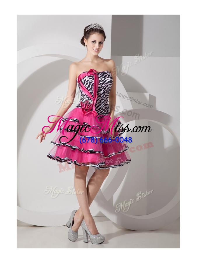 wholesale 2016 new style sweetheart leopard and ruffled layers prom dresses