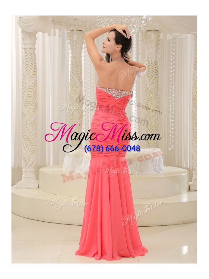 wholesale 2016 new style mermaid sweetheart coral red prom dress