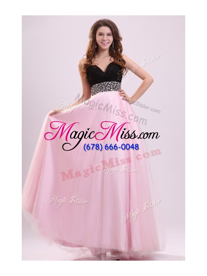 wholesale cheap empire sweetheart beading bridesmaid dress in baby pink