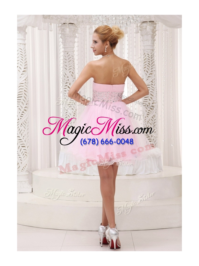 wholesale exquisite strapless beading short bridesmaid dress for homecoming