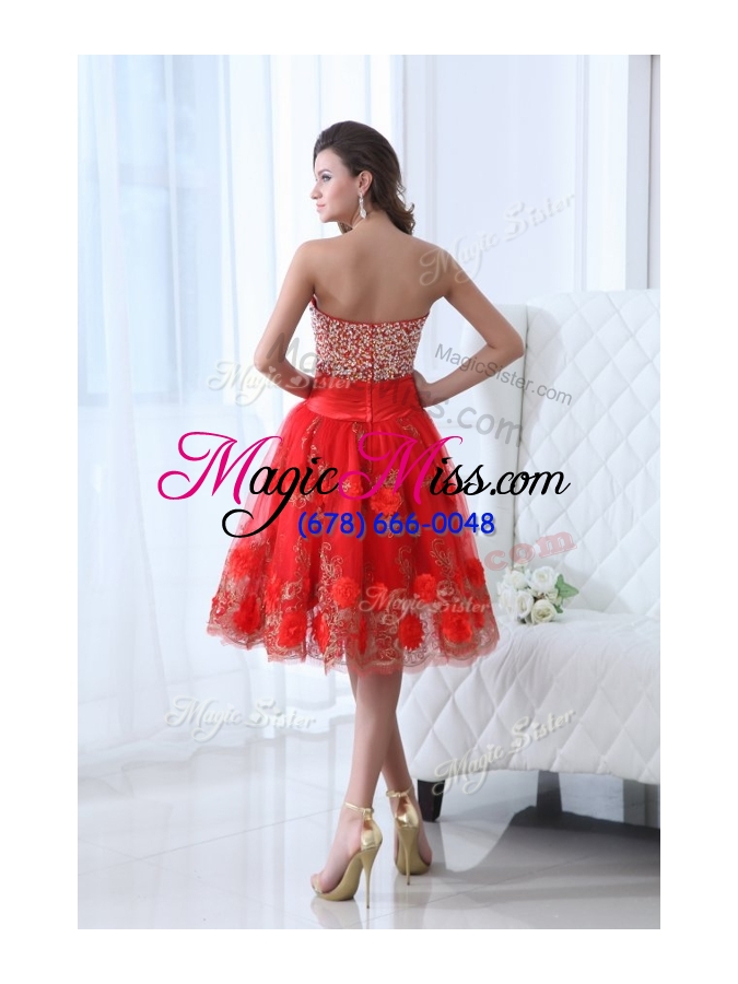 wholesale new gorgeous sweetheart red prom dress with beading and appliques