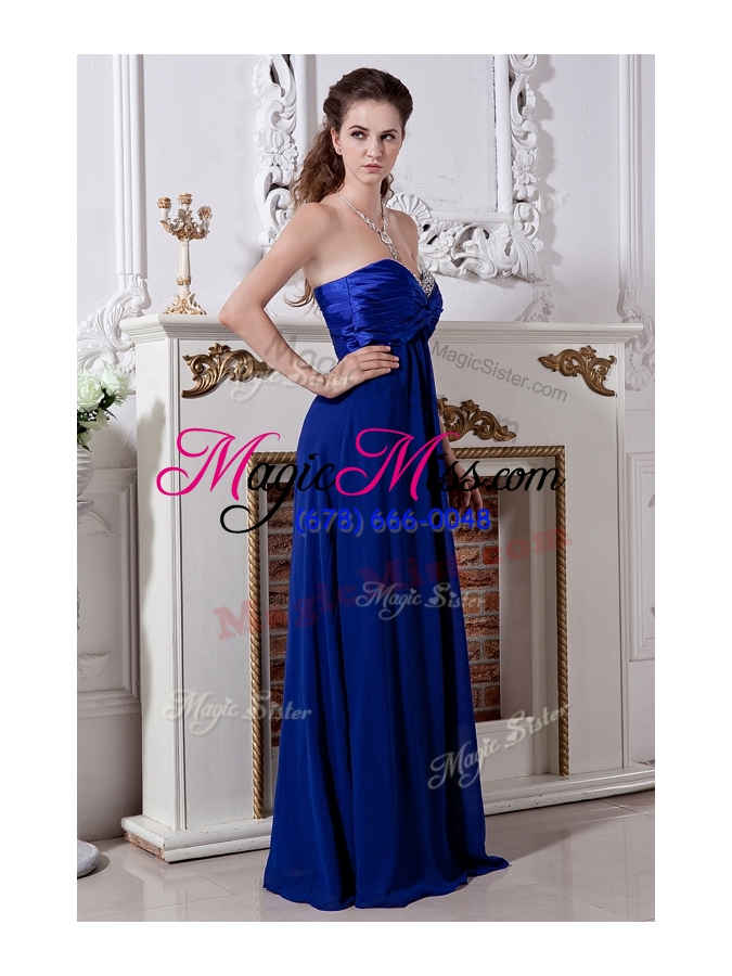 wholesale new luxurious empire sweetheart long prom dress in royal blue