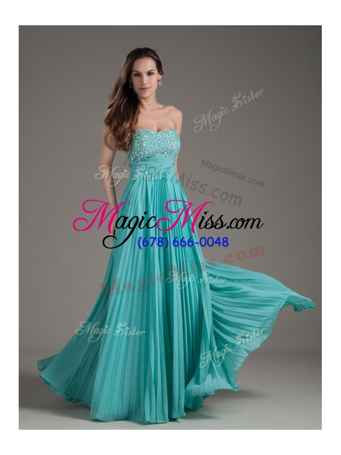 wholesale 2016 classical empire strapless turquoise long dama  dress