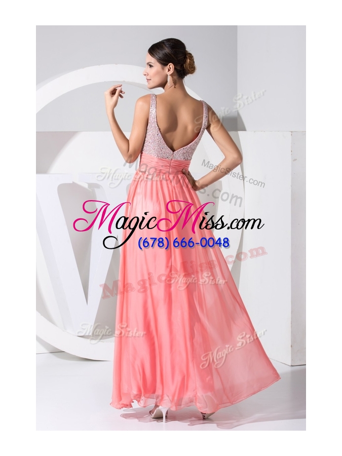 wholesale 2016 new arrivals empire straps sequins prom dresses in watermelon