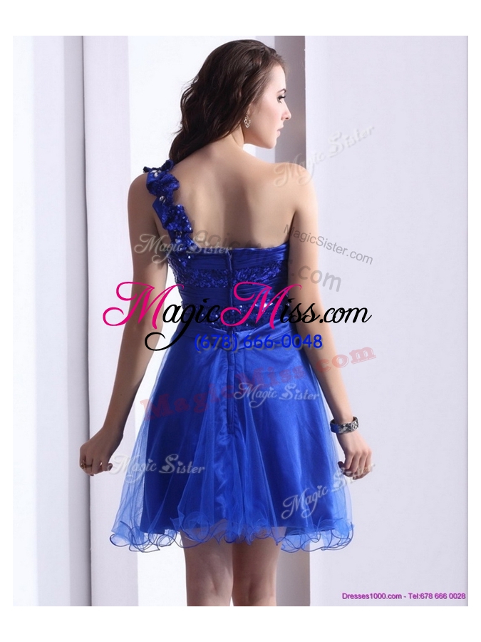 wholesale new exquisite one shoulder prom dresses with beading and hand made flowers