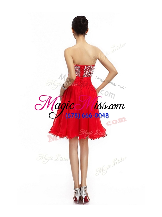 wholesale lovely short sweetheart beading party dresses in red
