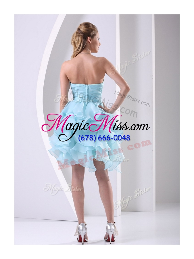 wholesale 2016 pretty mini length sweetheart  sexy prom dress with beading and ruffles