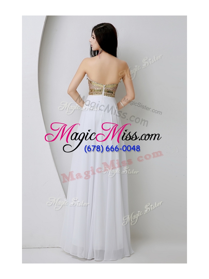 wholesale fashionable sweetheart white party dresses with beading and sequins