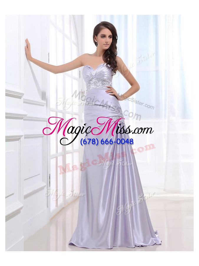 wholesale 2016 luxurious column sweetheart sexy prom dresses with beading and ruching