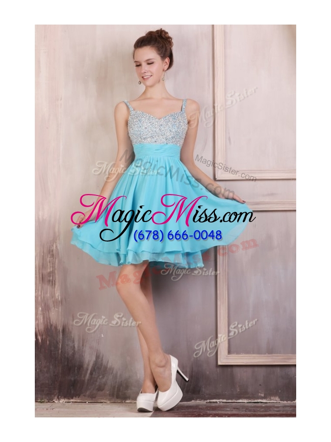 wholesale hot sale straps mini length beading party dress for summer