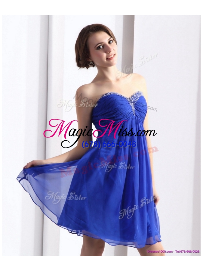 wholesale perfect sweetheart beading short party dresses in blue