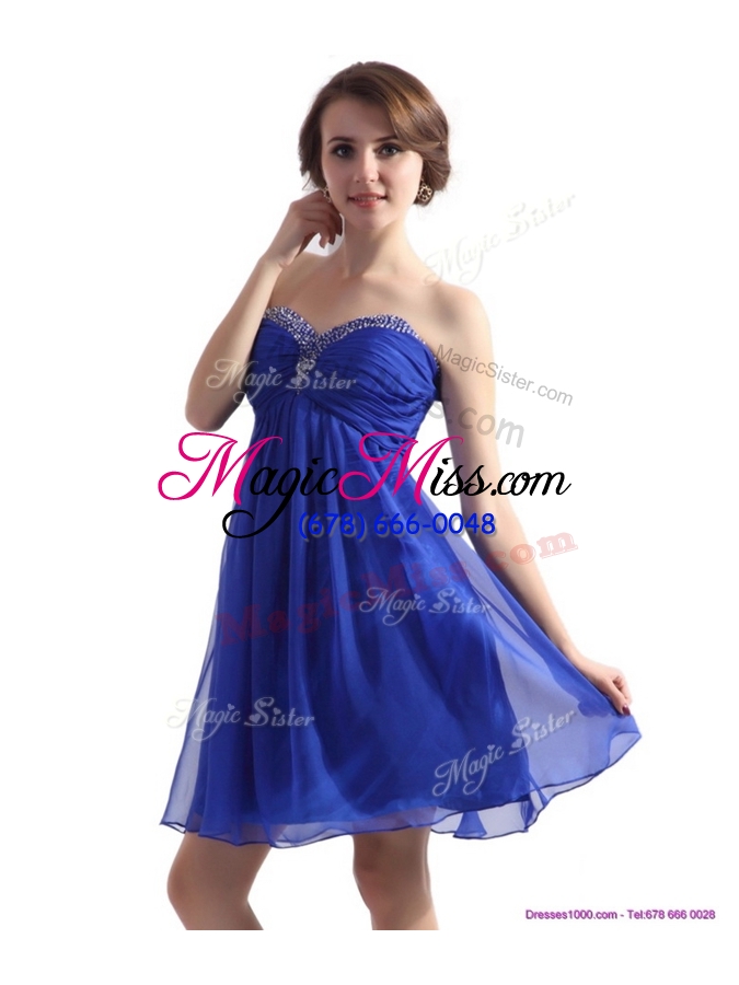 wholesale perfect sweetheart beading short party dresses in blue
