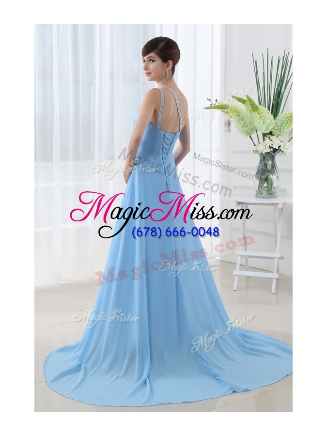 wholesale sweet one shoulder brush train beading pageant dress with lace up